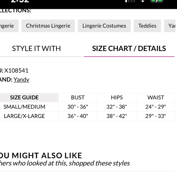 Yandy Better Not Pout Teddy Set Santa lingerie Large/XL - Picture 7 of 12